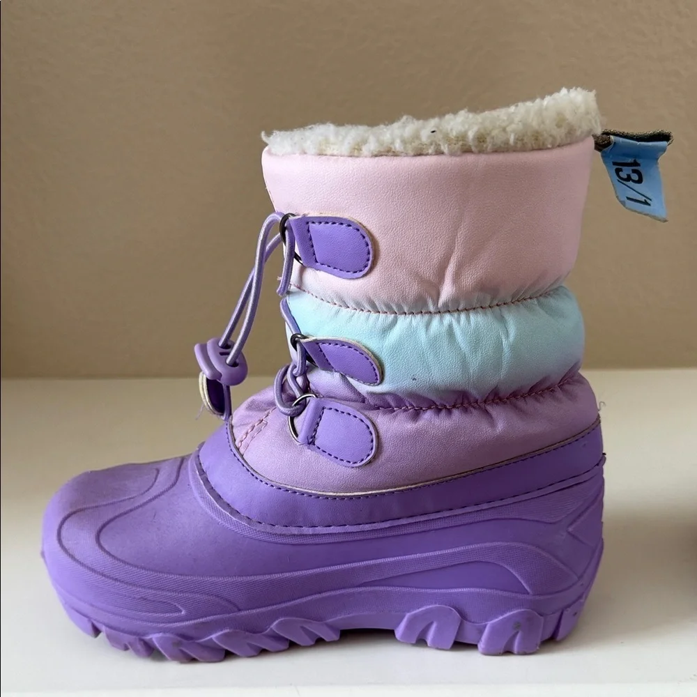 Girls Purple and Pink Winter Boots